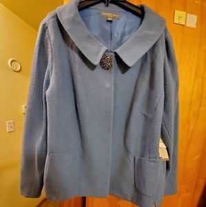 Josephine Chaus 255462 Sz 22W Blue Wool Blazer